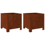 Vidaxx jardinières 2 pcs 30x30x30 cm acier résistant aux intempéries