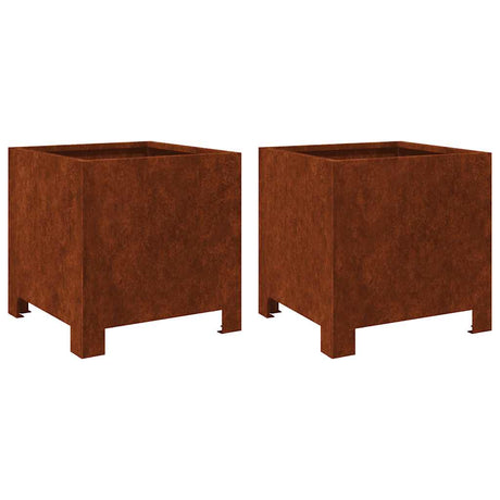 Vidaxx jardinières 2 pcs 30x30x30 cm acier résistant aux intempéries