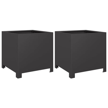Vidaxx jardinières 2 pcs 40x40x40 cm acier noir