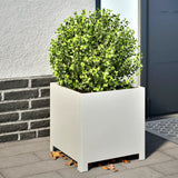 Vidaxx jardinière 40x40x40 cm acier blanc