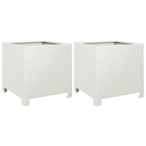 Vidaxx jardinières 2 pcs 40x40x40 cm acier blanc