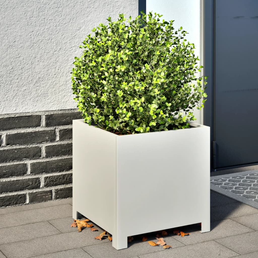 Vidaxx jardinières 2 pcs 40x40x40 cm acier blanc