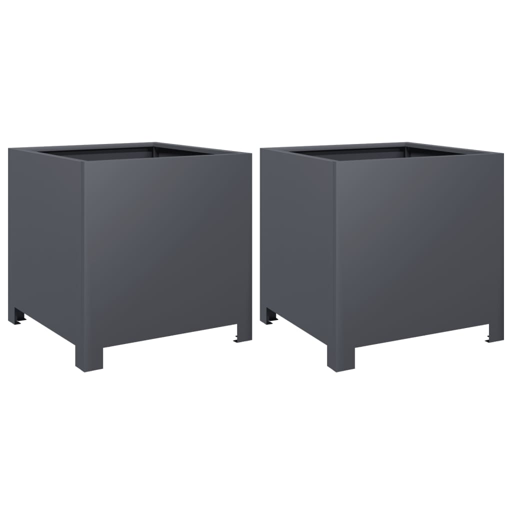 Vidaxx jardinières 2 pcs 40x40x40 cm acier anthracite