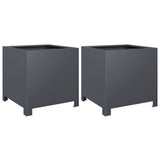 Vidaxx jardinières 2 pcs 40x40x40 cm acier anthracite