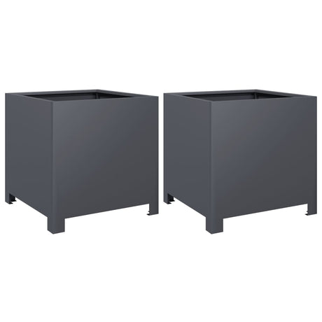 Vidaxx jardinières 2 pcs 40x40x40 cm acier anthracite