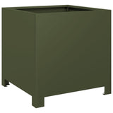 Vidaxx jardinière 40x40x40 cm acier vert olive
