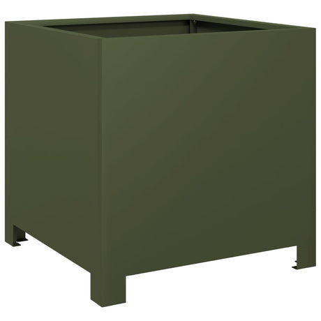 Vidaxx jardinière 40x40x40 cm acier vert olive