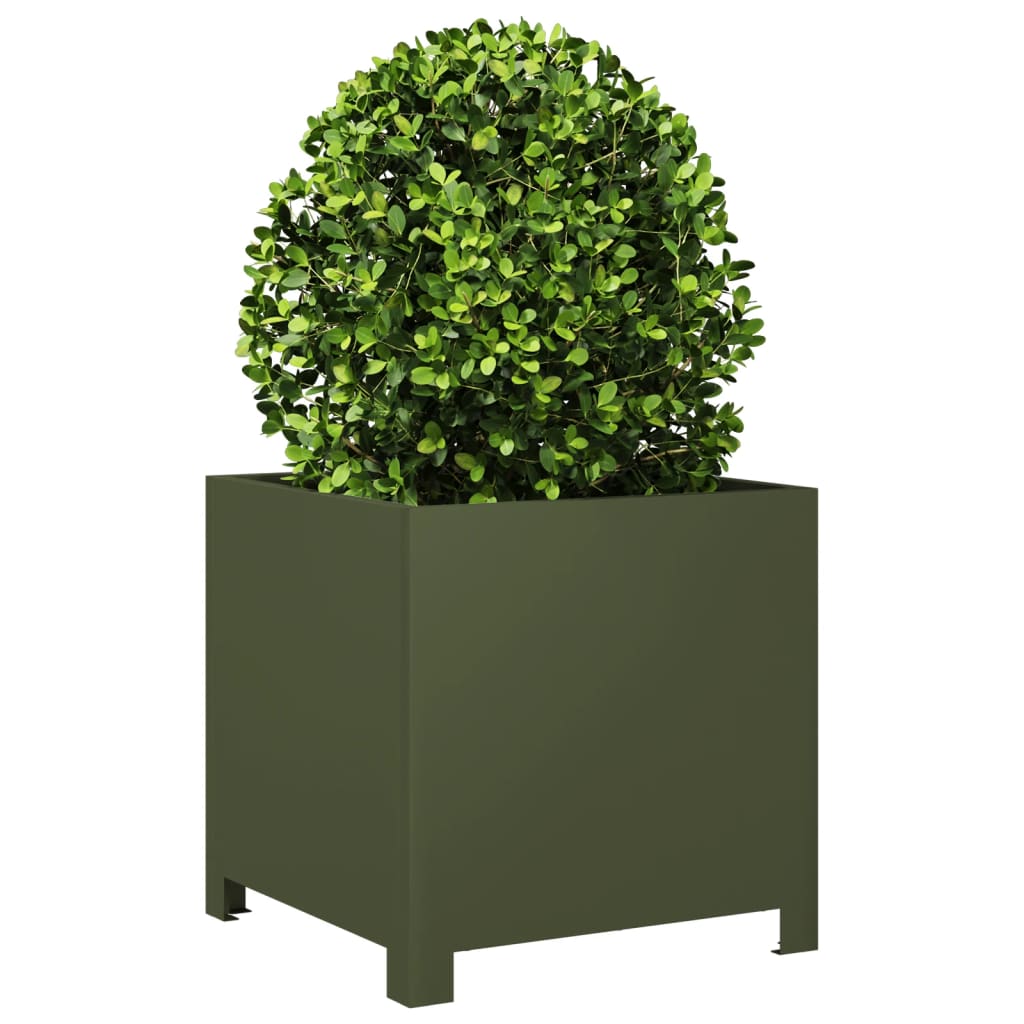 Vidaxx jardinière 40x40x40 cm acier vert olive