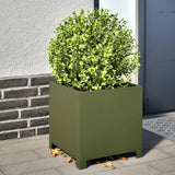 Vidaxx jardinières 2 pcs 40x40x40 cm acier vert olive