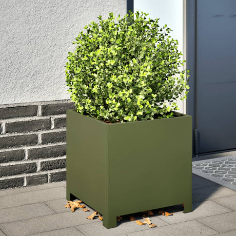 Vidaxx jardinières 2 pcs 40x40x40 cm acier vert olive