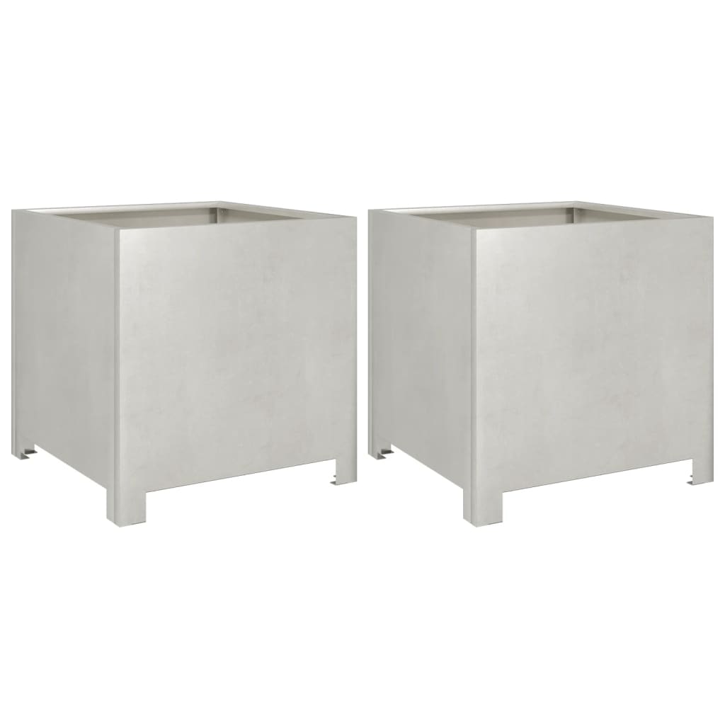 Vidaxx jardinières 2 pcs 40x40x40 cm acier inoxydable