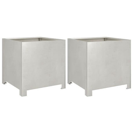 Vidaxx jardinières 2 pcs 40x40x40 cm acier inoxydable