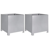 Vidaxx jardinières 2 pcs 40x40x40 cm acier galvanisé
