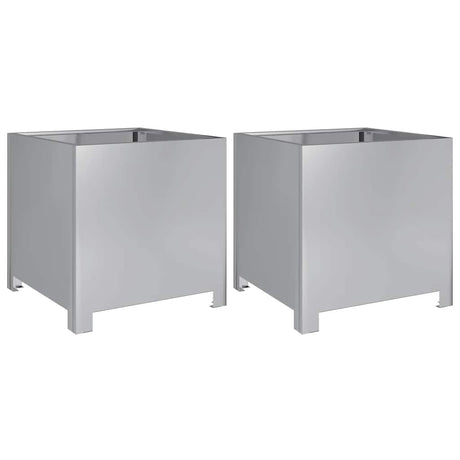 Vidaxx jardinières 2 pcs 40x40x40 cm acier galvanisé