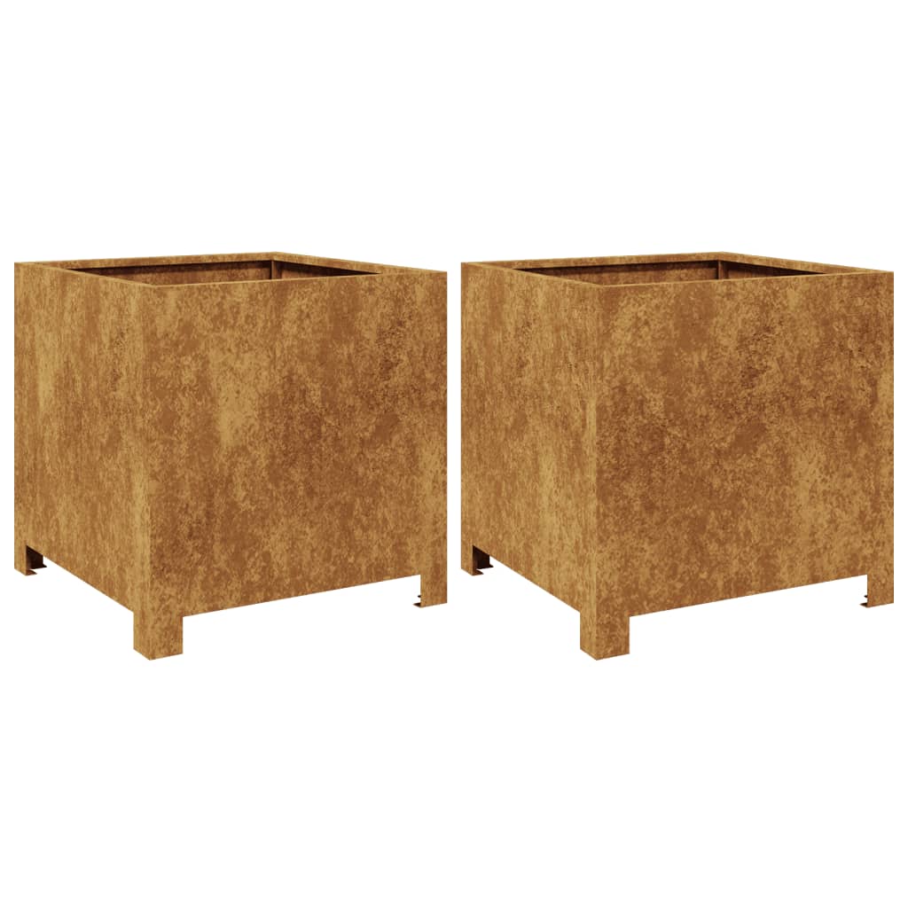 Vidaxx jardinières 2 pcs 40x40x40 cm acier résistant aux intempéries