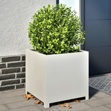 Vidaxx jardinière 50x50x50 cm acier blanc