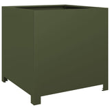 Vidaxx jardinière 50x50x50 cm acier vert olive