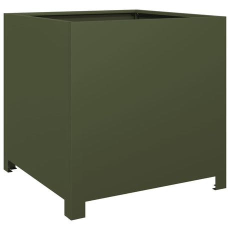 Vidaxx jardinière 50x50x50 cm acier vert olive