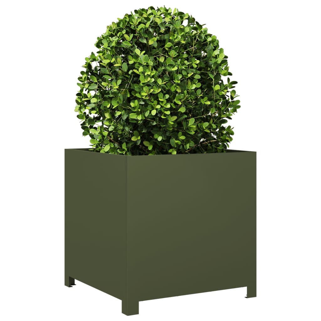 Vidaxx jardinière 50x50x50 cm acier vert olive