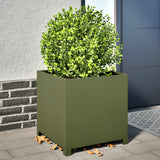 Vidaxx jardinière 50x50x50 cm acier vert olive