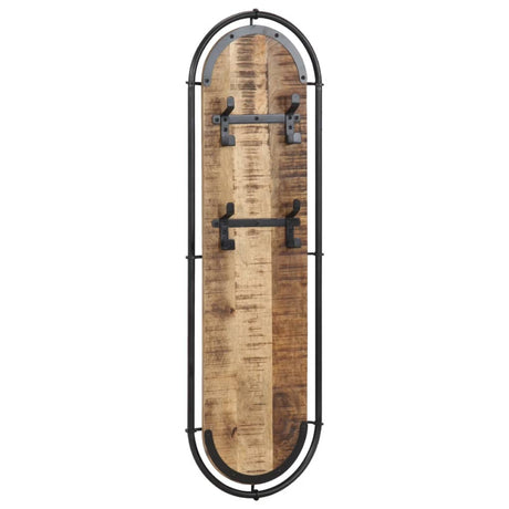 Vidaxx porte-manteaux muraux 2 pcs avec 4 crochets en bois de manguier brut massif