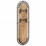 Vidaxx porte-manteaux muraux 2 pcs avec 4 crochets en bois de manguier brut massif