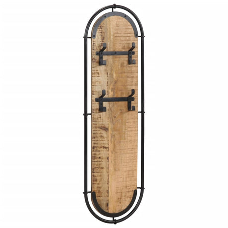 Vidaxx porte-manteaux muraux 2 pcs avec 4 crochets en bois de manguier brut massif