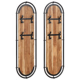 Vidaxx porte-manteaux muraux 2 pcs avec 4 crochets en bois d'acacia massif