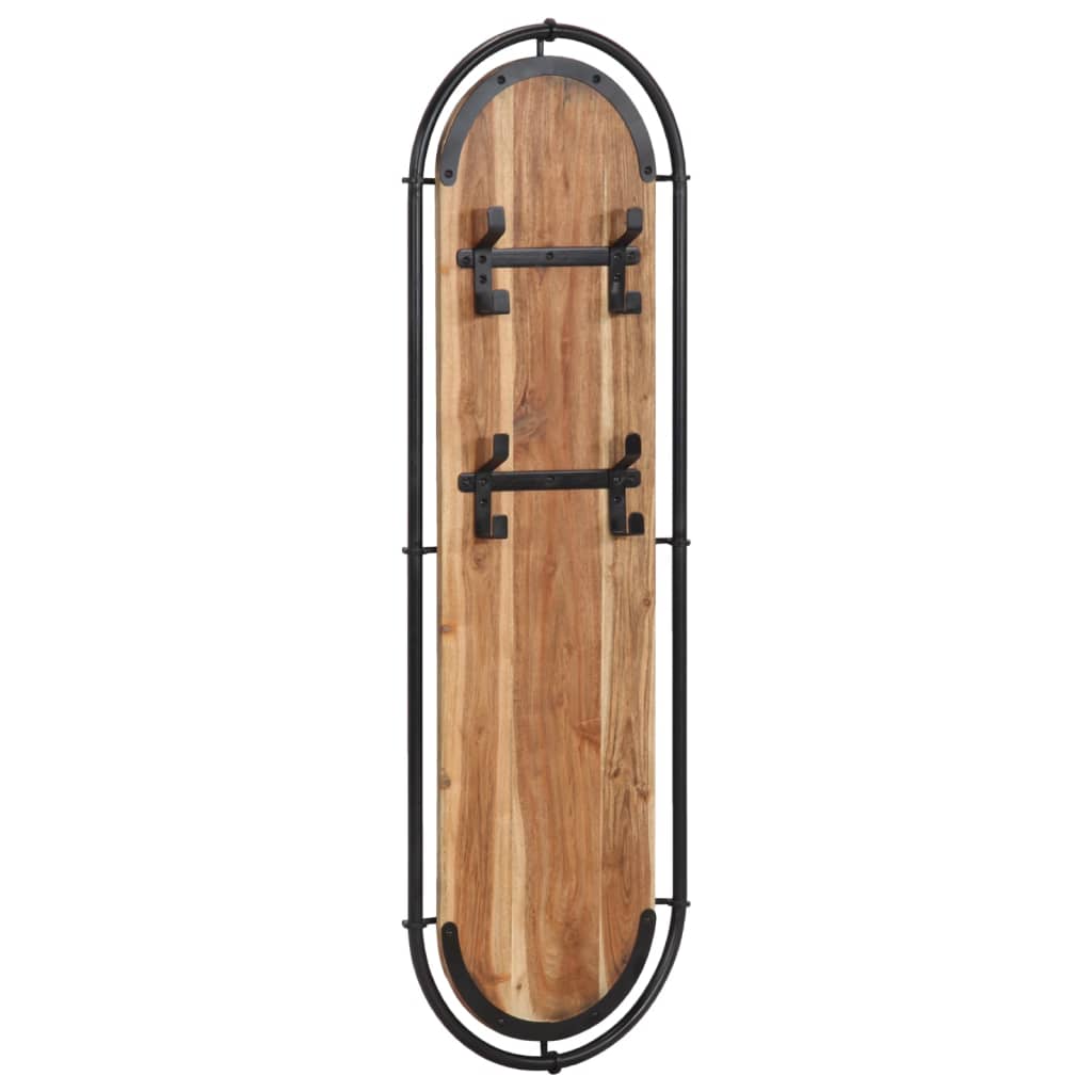Vidaxx porte-manteaux muraux 2 pcs avec 4 crochets en bois d'acacia massif