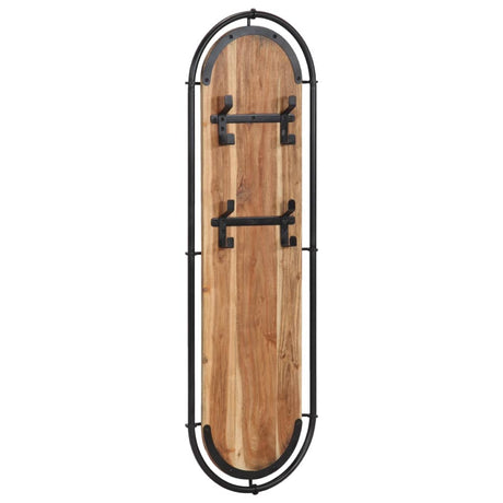 Vidaxx porte-manteaux muraux 2 pcs avec 4 crochets en bois d'acacia massif