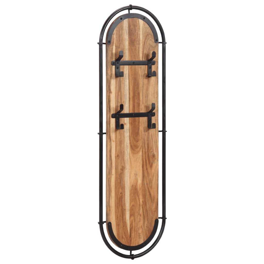 Vidaxx porte-manteaux muraux 2 pcs avec 4 crochets en bois d'acacia massif