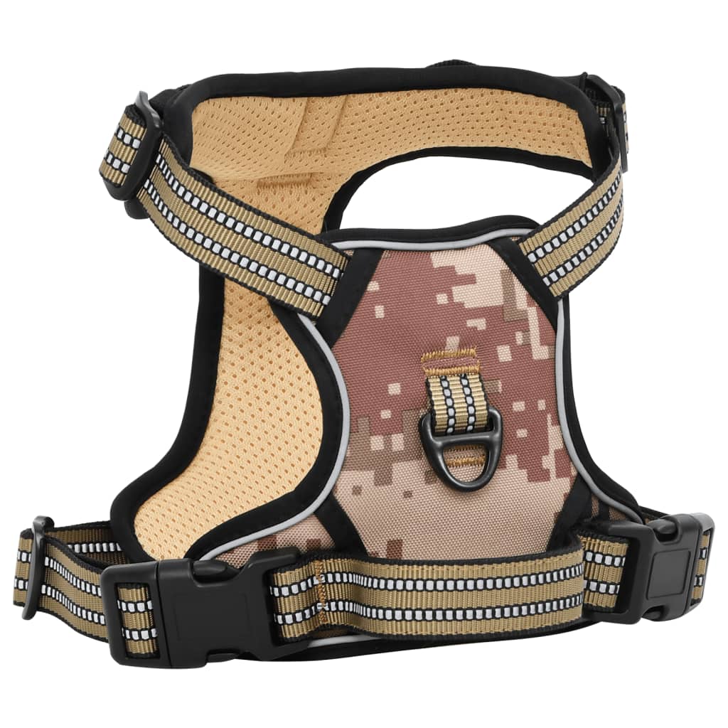 VidaXL harnais pour chien bandes réfléchissantes réglables en marron camouflage