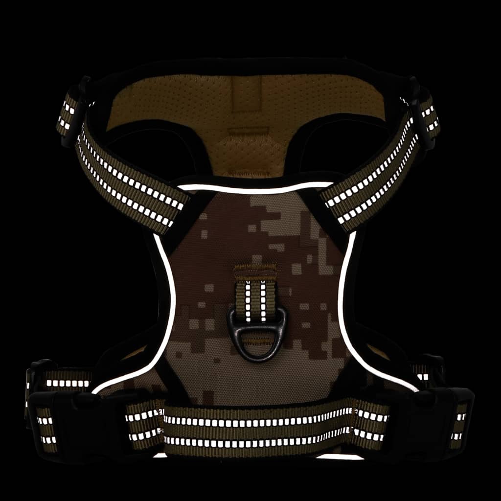 VidaXL harnais pour chien bandes réfléchissantes réglables en marron camouflage