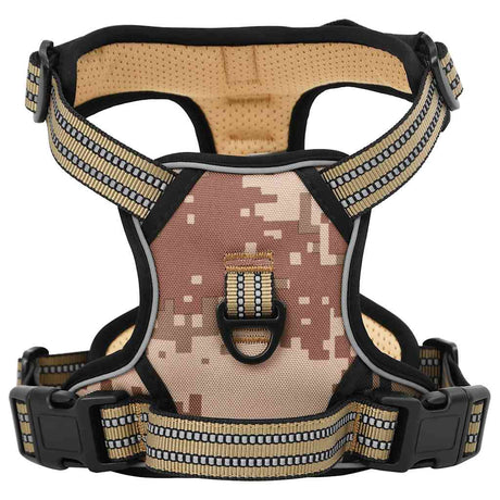 Vidaxl harnais pour chien bandes réfléchissantes réglable l camouflage marron