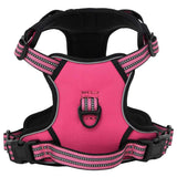 Vidaxl harnais pour chien avec bandes réfléchissantes réglable l rose