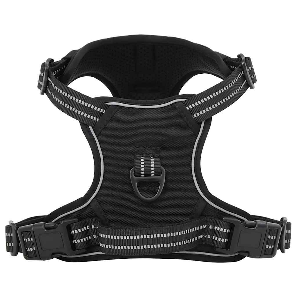 Vidaxl harnais pour chien avec bandes réfléchissantes réglable xl noir
