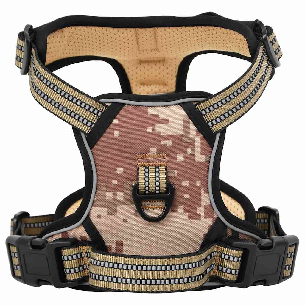 Harnais pour chien VidaXL avec laisse et collier réglable en marron camouflage