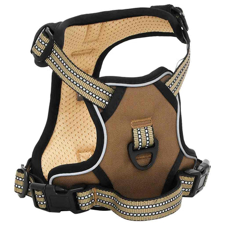 Vidaxl harnais pour chien avec laisse et collier réglable l marron