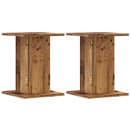 VidaXL supports d'enceintes 2 pcs 30x30x40 cm bois traité, couleur bois ancien