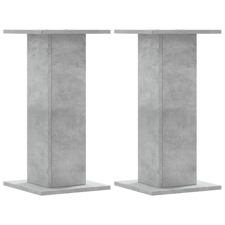 VidaXL supports d'enceintes 2 pcs 30x30x60 cm bois d'ingénierie béton gris
