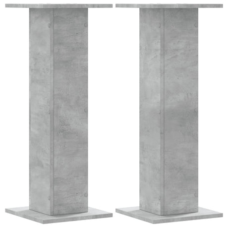 Vidaxx pieds d'enceintes 2 pcs 30x30x80 cm bois d'ingénierie béton gris