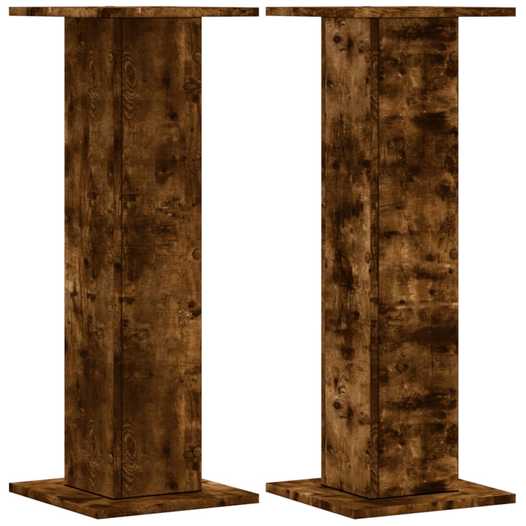 Vidaxl Speaker Stands 2 PCS 30x30x80 cm in legno di quercia affumicata