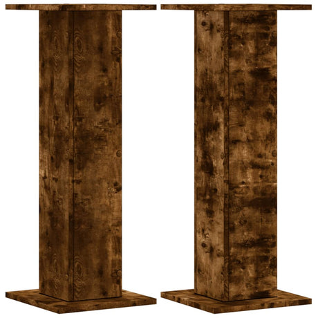 VidaXL Supports d'enceintes 2 pcs 30x30x80 cm bois traité chêne fumé