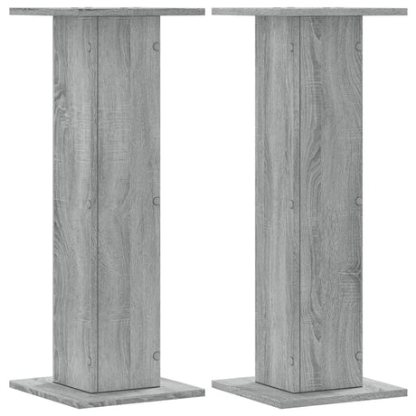VidaXL supports d'enceintes 2 pcs 30x30x80 cm bois traité gris sonoma