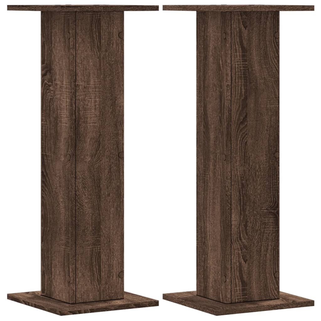 Vidaxx supports d'enceintes 2 pcs 30x30x80 cm bois traité chêne brun
