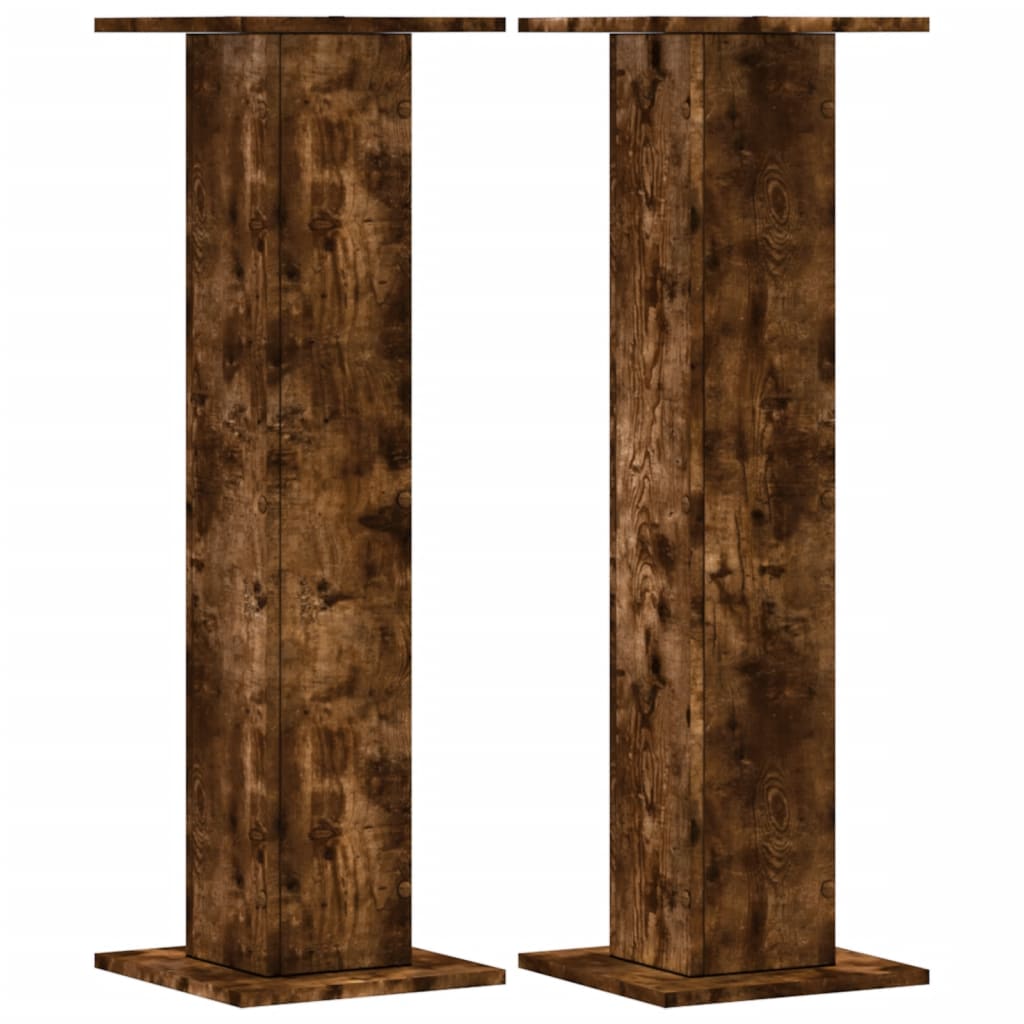 Vidaxl Speaker Stands 2 PCS 30x30x95 cm in legno di quercia affumicata