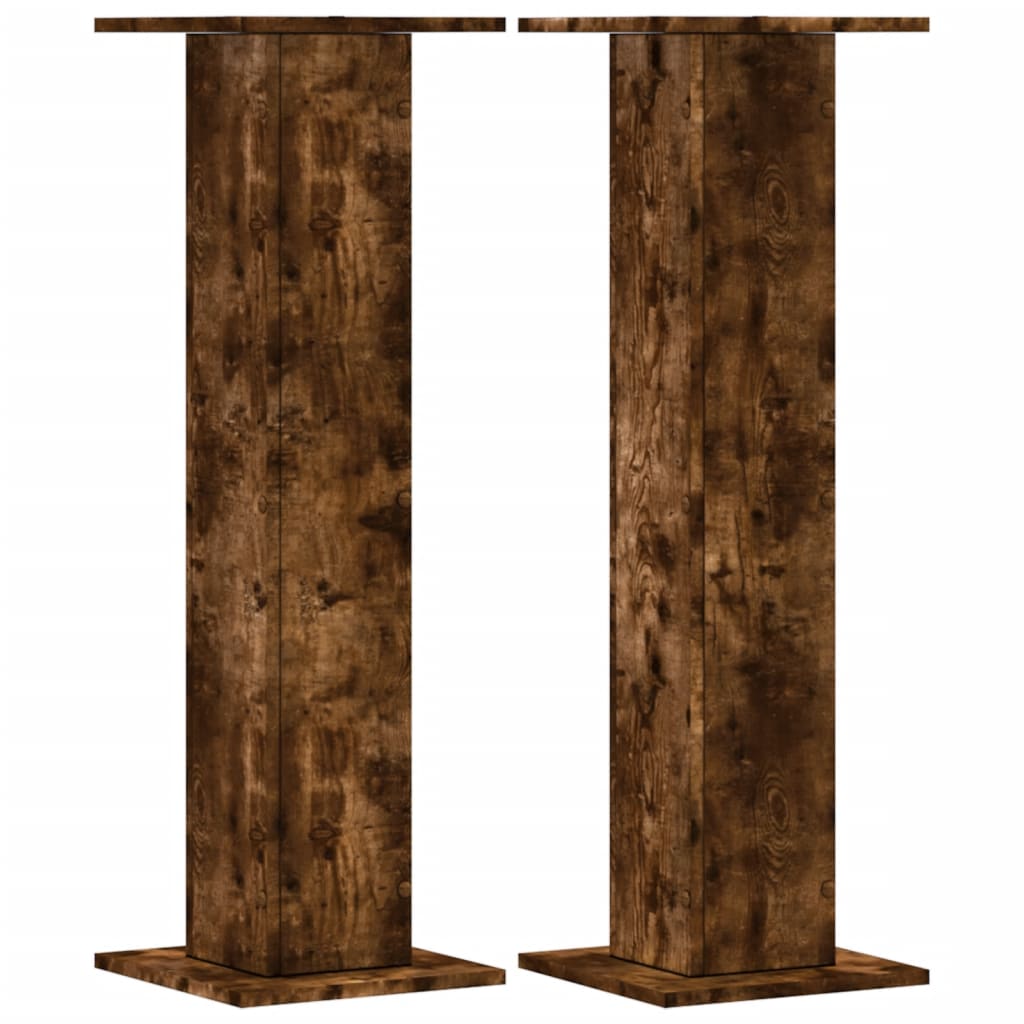 VidaXL Supports d'enceintes 2 pcs 30x30x95 cm bois traité chêne fumé