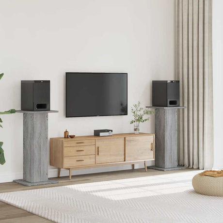 Vidaxx supports d'enceintes 2 pcs 30x30x95 cm bois traité gris sonoma