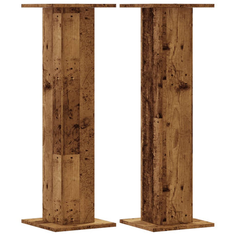 VidaXL supports d'enceintes 2 pcs 30x30x95 cm bois traité, couleur bois ancien