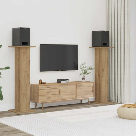 VidaXL supports d'enceintes 2 pcs 30x30x95 cm bois, couleur chêne artisanal